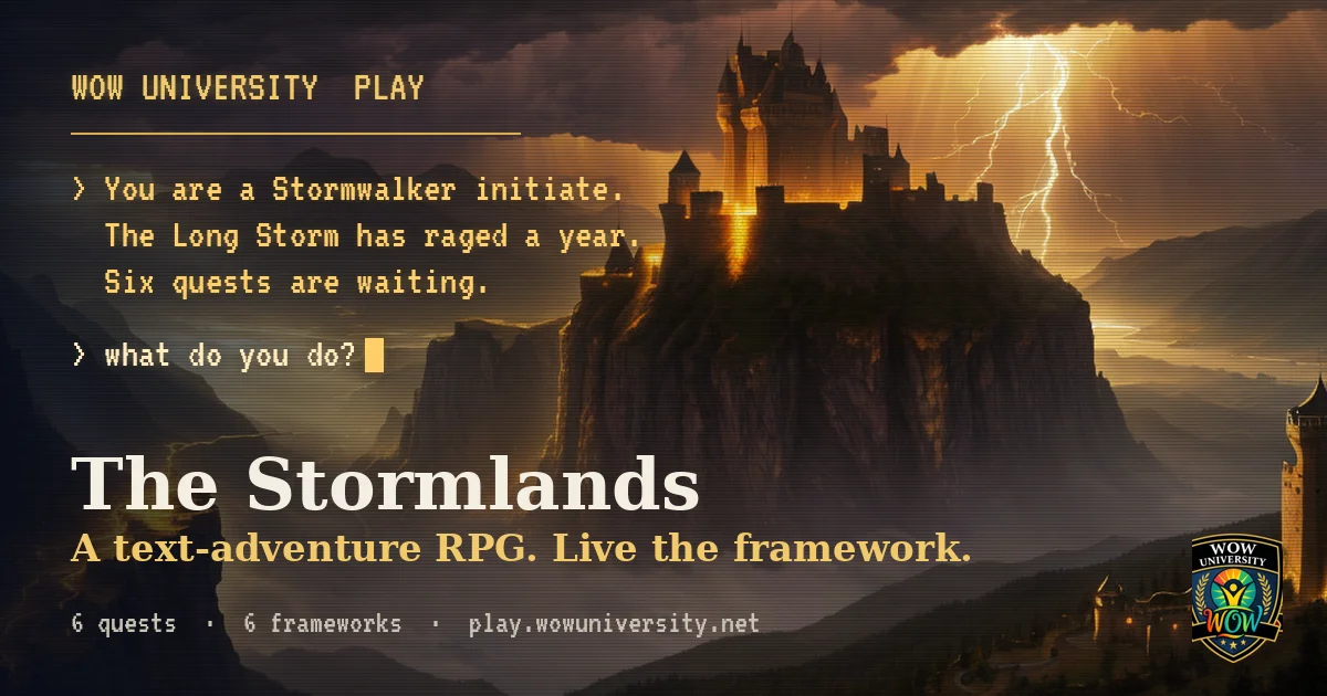 WOW University Play: text adventures built on Obet's frameworks